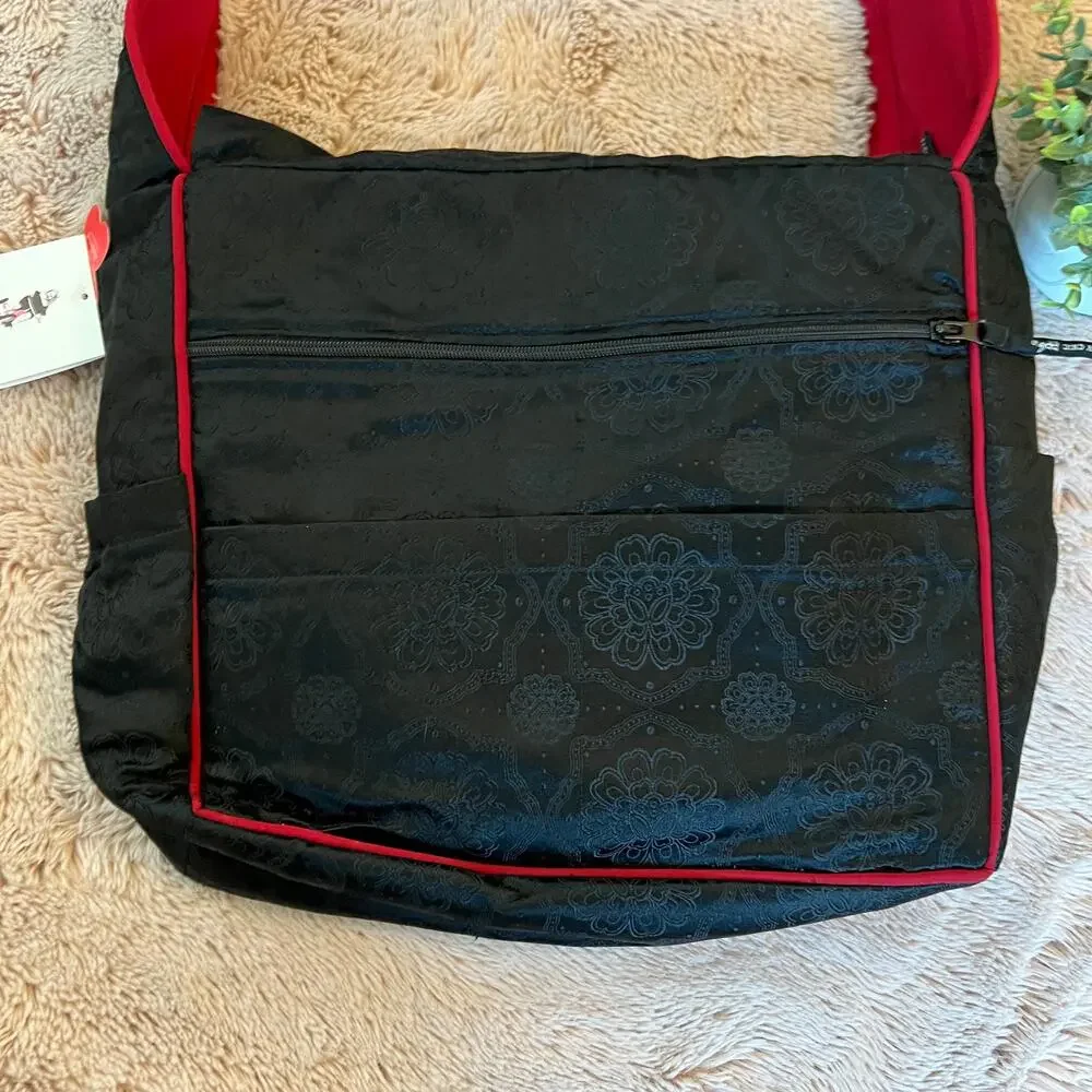 NWT Petunia Pickle Bottom Red and Black Diaper Shoulder Crossbody Bag